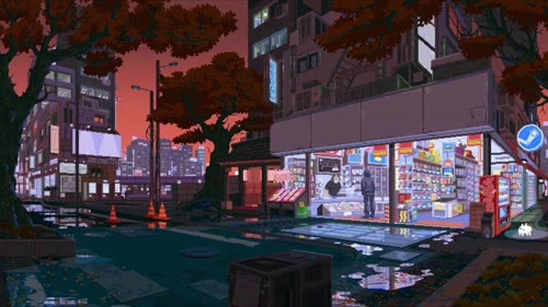 autumn in the city steam pixel live wallpaper